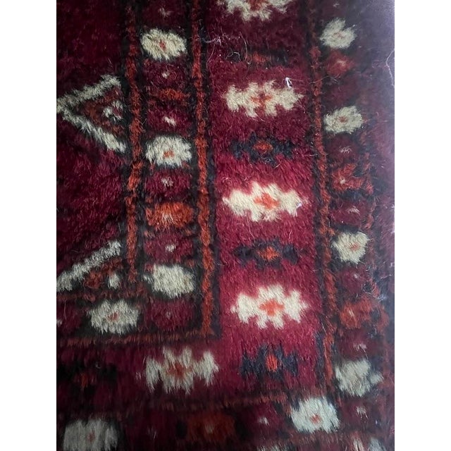 Textile Red Rug in Wool For Sale - Image 7 of 9