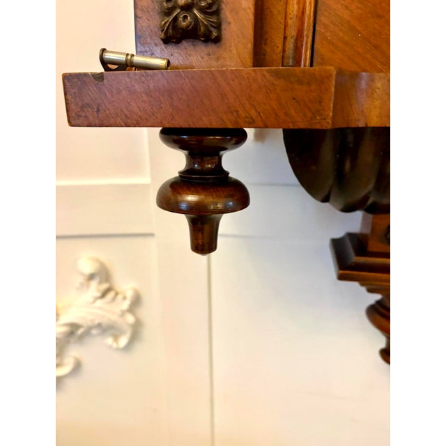 Antique Carved Walnut Regulator Striking Wall Clock, Vienna, Austria, 1860 For Sale - Image 4 of 18