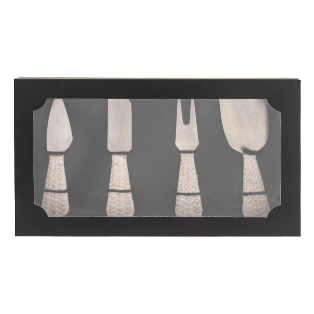 Impress your guests at your next wine and cheese party with the Rattan Stainless Steel Cheese Knives. This elegant set...