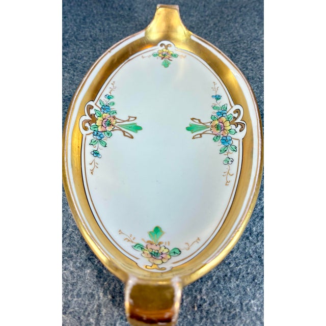 Pickard China Antique Pickard Handled Porcelain Oval Serving Dish For Sale - Image 4 of 9