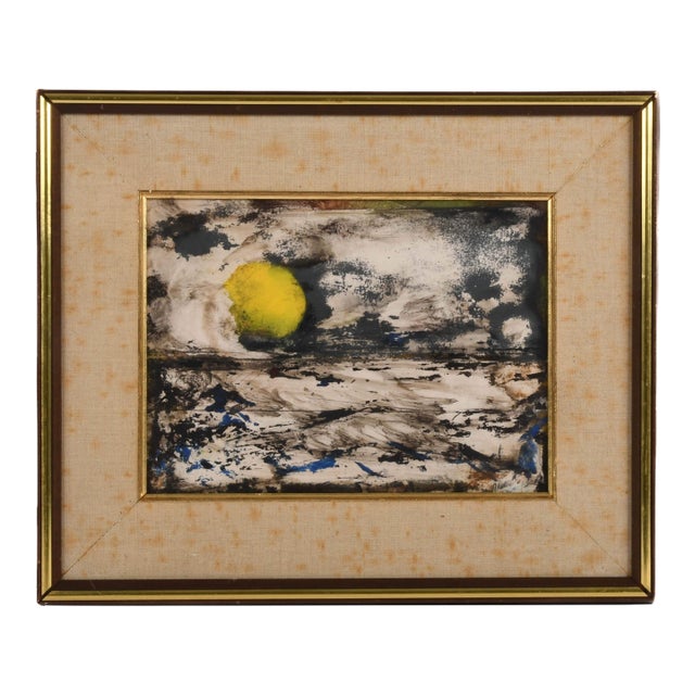 Framed Signed J. Akston "Untitled" Abstract Landscape Oil on Board For Sale