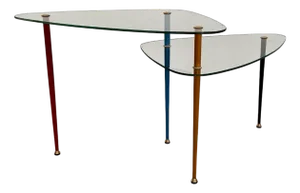 Italian Arlecchino Side Table in Glass by Edoardo Paoli for Vitrex, 1950s