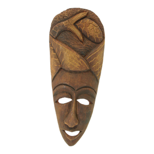 African Wood Decorative Mask Wall Sculpture