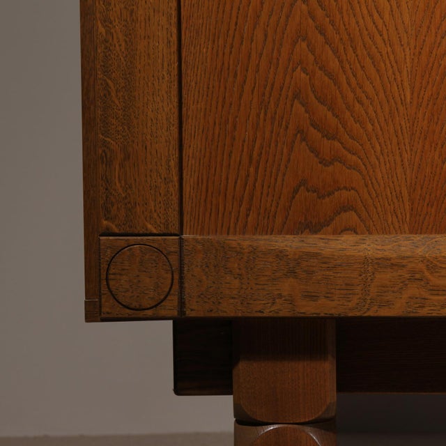 1970s Brutalist Oak Sideboard, Belgium, 1970s For Sale - Image 5 of 18