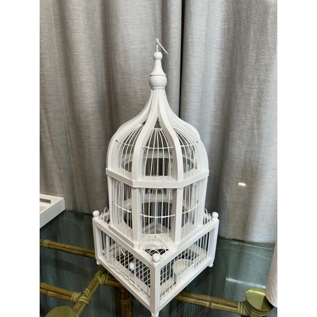 English Dome White Birdcage For Sale - Image 3 of 6