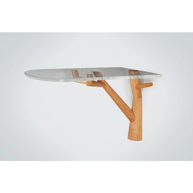 Contemporary Mattia Bonetti, Contemporary, Rare Console, Oak, Plexiglass, France, C. 2008 For Sale - Image 3 of 7