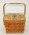 Scandinavian Rosemaling Folk Art Painted Wood Basket Handbag For Sale In Atlanta - Image 6 of 14