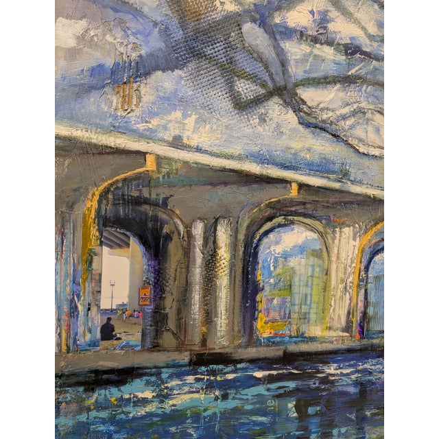 Fuller Warren Bridge, Abstract Expressionist, Mixed Media on Canvas, Marsha Glazière For Sale - Image 4 of 10