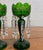 Victorian Antique C 1880-1900 Victorian Bohemian Emerald Green Glass Mantle Lustres - Pair For Sale - Image 3 of 14