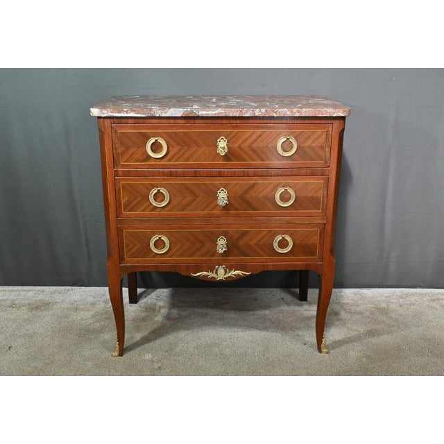 Wood Small 1st Part 20th Century Mahogany Chest of Drawers, 1890s For Sale - Image 7 of 18