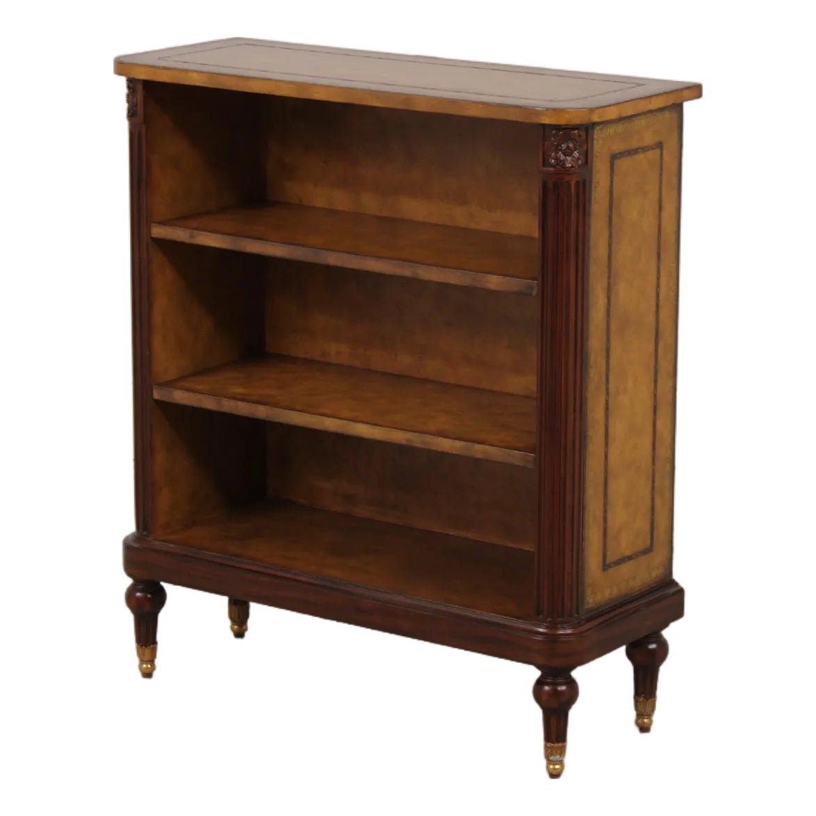 Maitland Smith Leather Wrapped Bookcase | Chairish