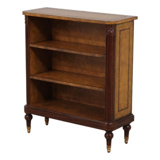 Maitland Smith Leather Wrapped Bookcase For Sale