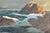 Bottle Green Large Vintage Seascape Oil Painting of a Rocky Coast For Sale - Image 8 of 8