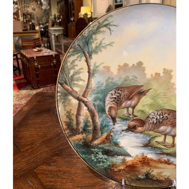 Late 19th Century 19th Century French Hand Painted Porcelain Bird Platter Signed J. Pouyat For Sale - Image 5 of 10