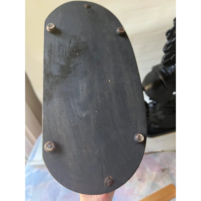 Black Pair of Vintage Figural Statue of Man & Rearing Horse For Sale - Image 8 of 13