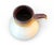 Vintage Mid Century Art Pottery Stoneware Brown & Cream Colored Ribbed Pitcher For Sale - Image 12 of 12