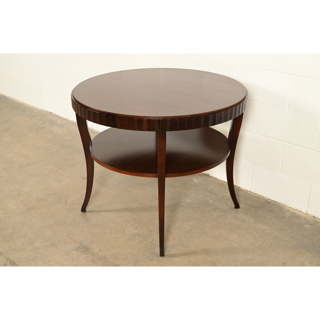 Barbara Barry for Baker Furniture Modern Regency Dark Mahogany Two-Tier Center Table For Sale - Image 17 of 17