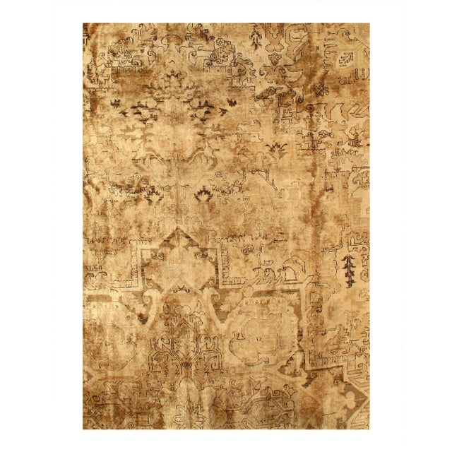 Original Persian HERIZ , Handmade Hand-knotted , Lamb's Wool on a Cotton Foundation This rug has a dense, soft pile, and...