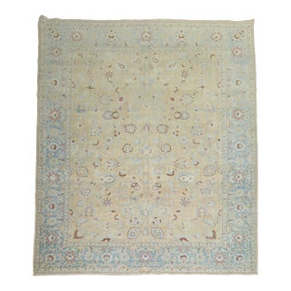 Persian Meshed Beige Blue Teal Antique Rug rug no.j1839 For Sale
