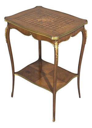 French Walnut Marquetry Table, 1900