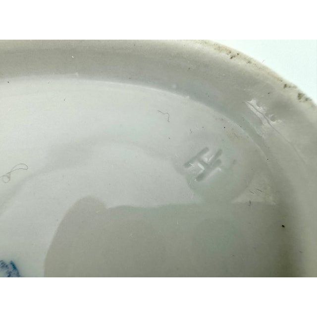 1940's German Hand Painted Floral Oval Bowl For Sale - Image 9 of 9