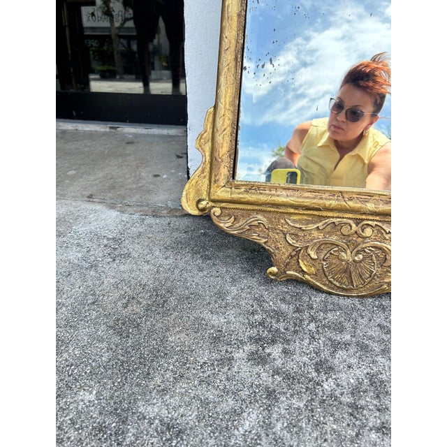 Antique Georgian Carved and Gilt Neo Classic Wall Mirror. For Sale - Image 4 of 6