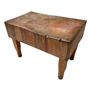 Art Deco Butcher's Block Table, 1970s For Sale