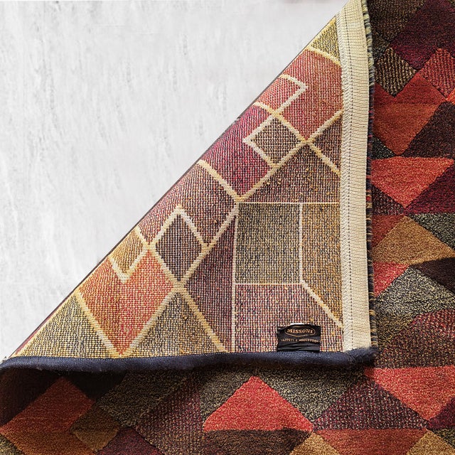 Italian Geometric Woolen Rug by Missoni for T&J Vestor, 1980s For Sale - Image 11 of 13