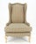 Heritage-Henredon Tall Back French Provincial Cabriole Legs White Wash Finish Legs Wing ArmChair For Sale - Image 4 of 8