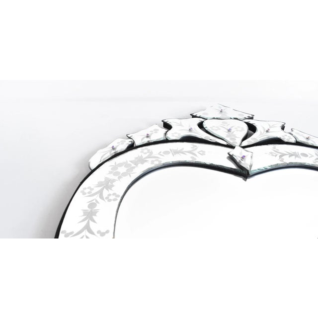 Vintage Mid-Century Venetian Glass Heart Mirror For Sale In San Francisco - Image 6 of 10