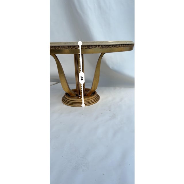 1960s Half Moon Console Marble Gold FlakeTable For Sale - Image 11 of 12