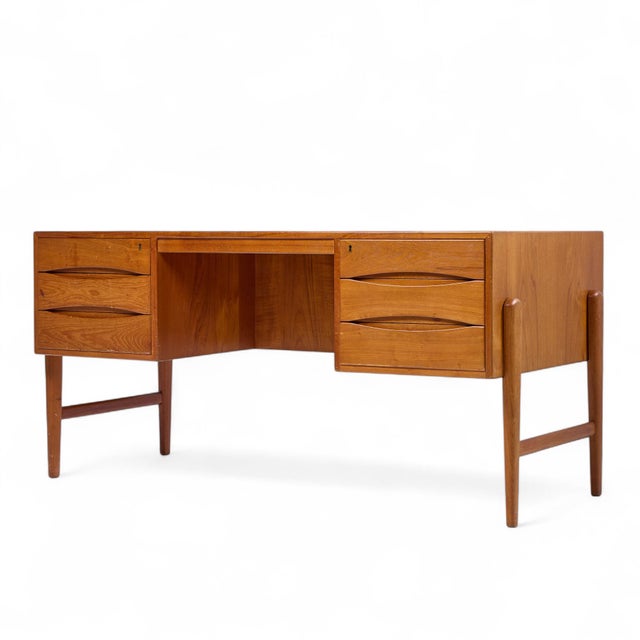 Mid-Century Modern Christian Møller Mid Century Danish Teak Executive Desk For Sale - Image 3 of 9