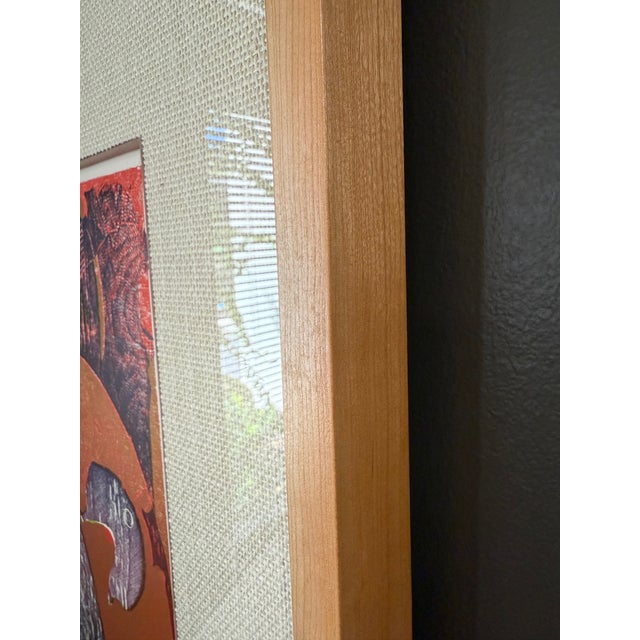 Mid-Century Modern 1967, "Totem", Abstract, Framed Original Print on Fine Art Paper, Artist Kan N. For Sale - Image 3 of 8