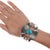 7.25" Vintage JP Native American Sandcast silver and turquoise cuff bracelet For Sale - Image 11 of 11