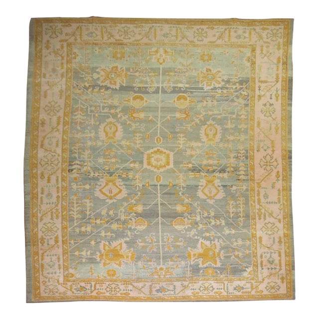 Antique Turkish Oushak Decorative Rug For Sale