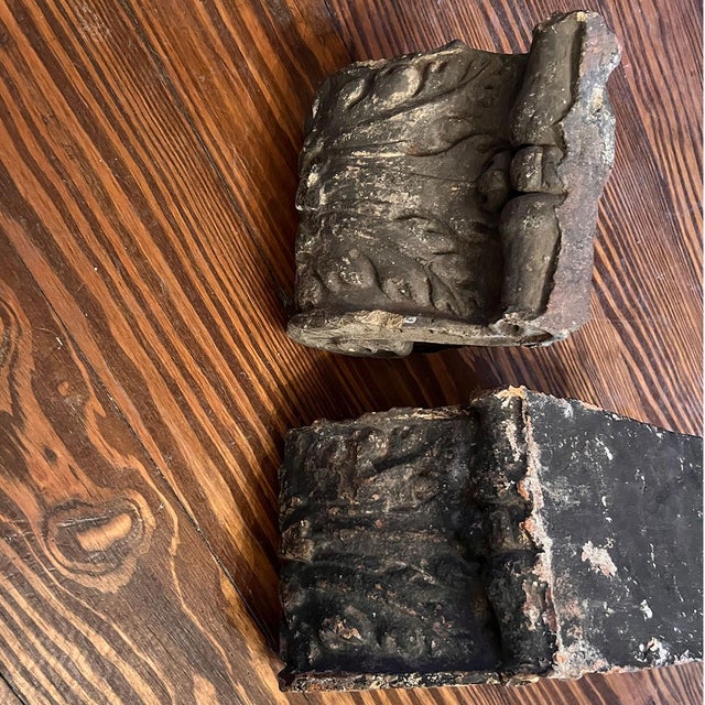 Early English Chatsworth House Cast Terracotta Architectural Brackets - a Pair For Sale - Image 4 of 6