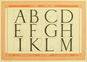 1907 Dutch Letterpress Sheet, Matted (Abcd Efgh Iklm)