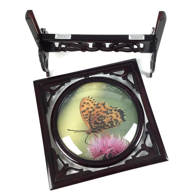 Artisan Vintage Rosewood Butterfly Double Display For Sale - Image 11 of 13