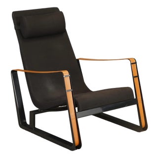 'Cité' Leather and Steel Lounge Chair by Jean Prouvé for Vitra, Signed For Sale