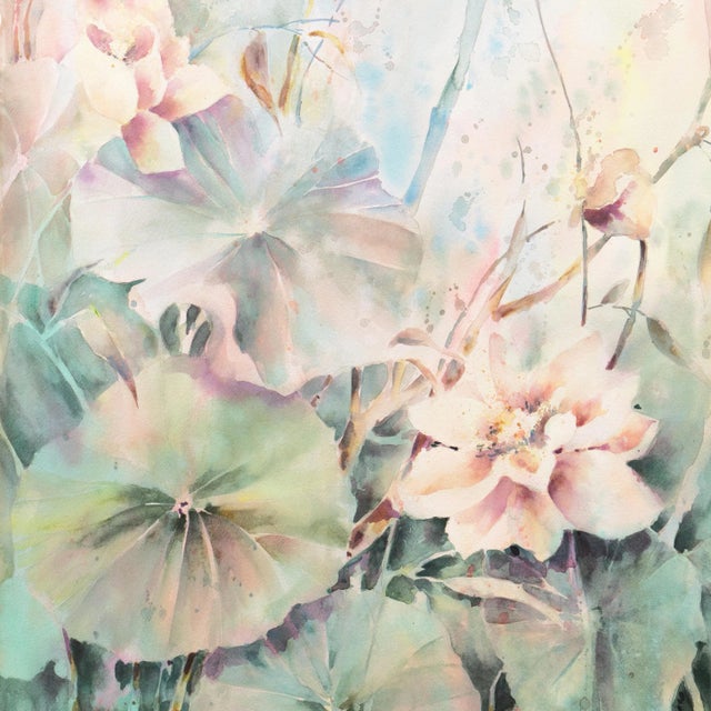 American 'Water Lilies' by Beverly Fields, 1988; California Watercolor Society, Woman Artist For Sale - Image 3 of 10