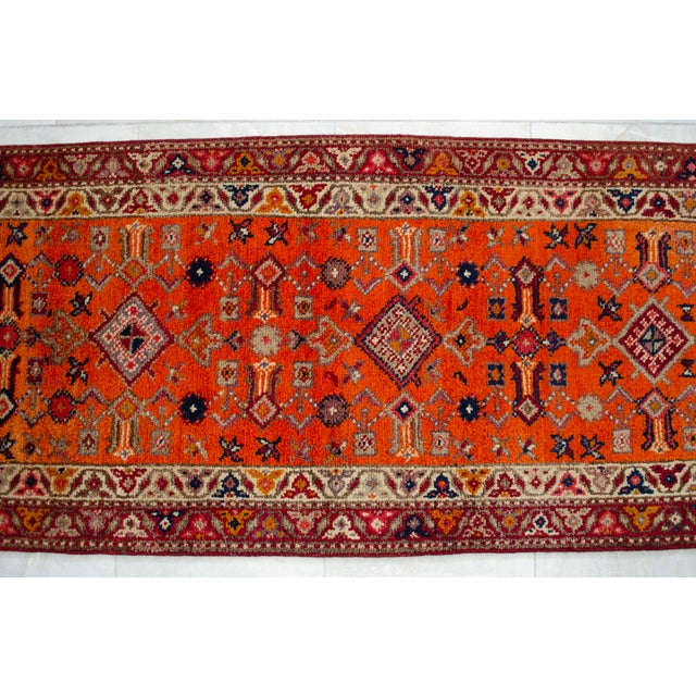 Hand-Knotted Turkish Runner Rug Extra Long Hallway Decor Stair Runner - 2′9″ × 17′7″ For Sale - Image 13 of 17