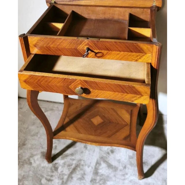 Wood French Louis Philippe Style Dressing Table with Mirror and Drawers, 1870 For Sale - Image 7 of 13