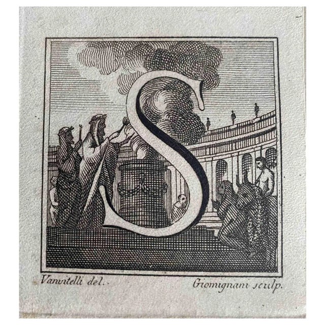 Antiquities of herculaneum - letter of the alphabet s, from the series "antiquities of herculaneum", is an original...