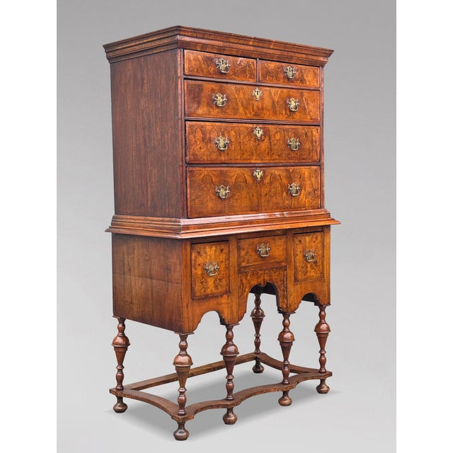 Antique Queen Anne Walnut Chest on Stand, 1710 For Sale - Image 12 of 12
