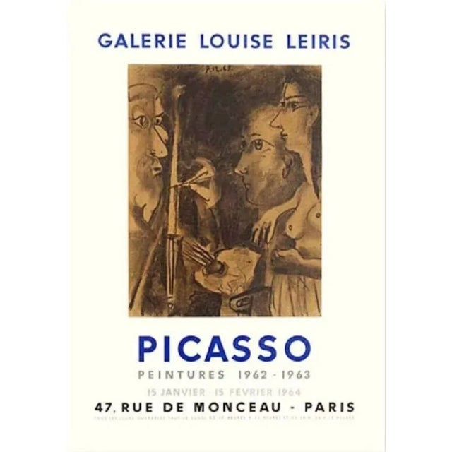 1960s Pablo Picasso, Galerie Louise Leiris Exhibition Poster, 1962/1963, Lithograph on Vellum Paper For Sale - Image 5 of 5