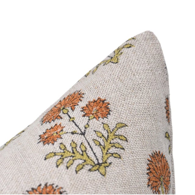 Not Yet Made - Made To Order Fabdivine Floral Home Decor Cushion Cover 22x22 Inch– Thick Linen Fabric, Rishi For Sale - Image 5 of 5