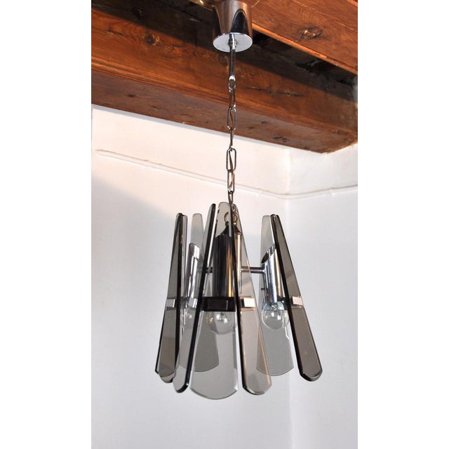 Glass Pendant Lamp with 3 Arms in Black Murano Glass from Veca, Italy, 1970s For Sale - Image 7 of 7