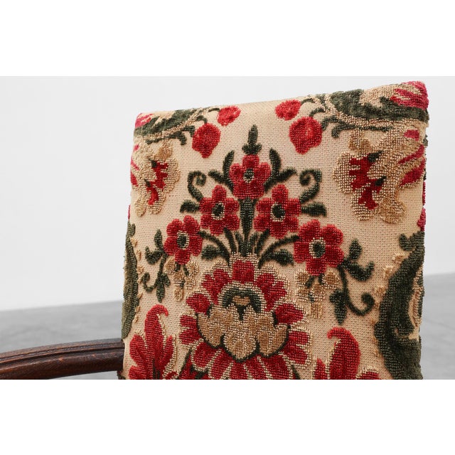 Antique Oak Louis XIII Chair with Floral Upholstery, France, 1890 For Sale - Image 14 of 15