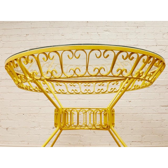 Mid-Century Modern Styled After Arthur Umanoff Yellow Vintage Outdoor Table For Sale - Image 3 of 12