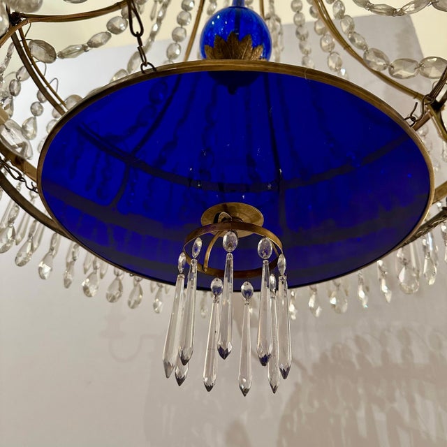 Early 19th Century Scandinavian Neoclassical Six Light Crystal Chandelier Circa 1800 For Sale - Image 5 of 7